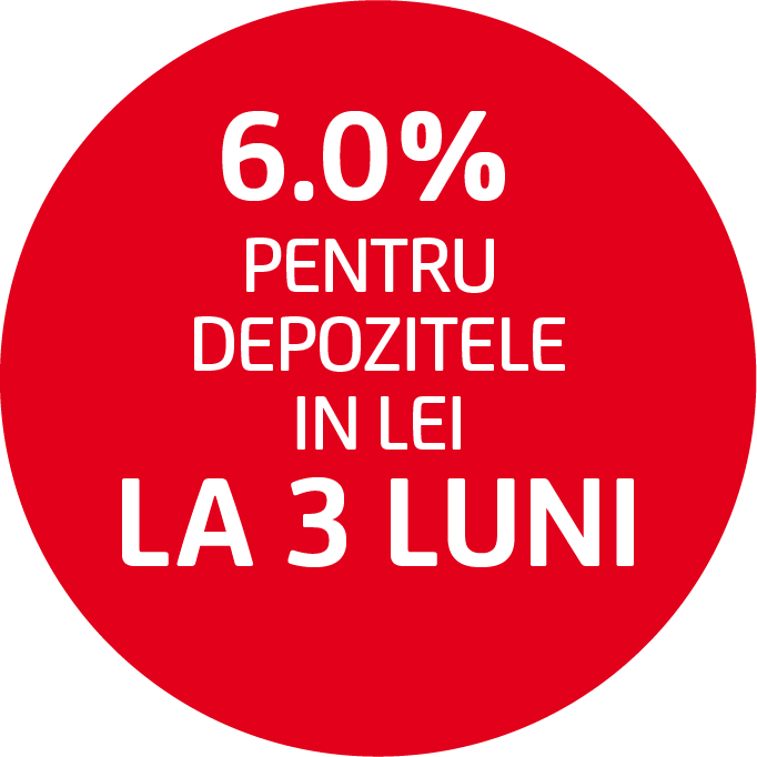 6.0% pentru depozitele in lei la 3 luni